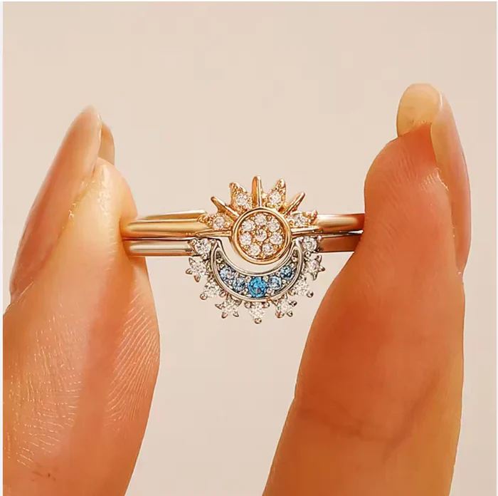 Miniatura 7 de Anillos Sol y Luna Eclipse Pareja